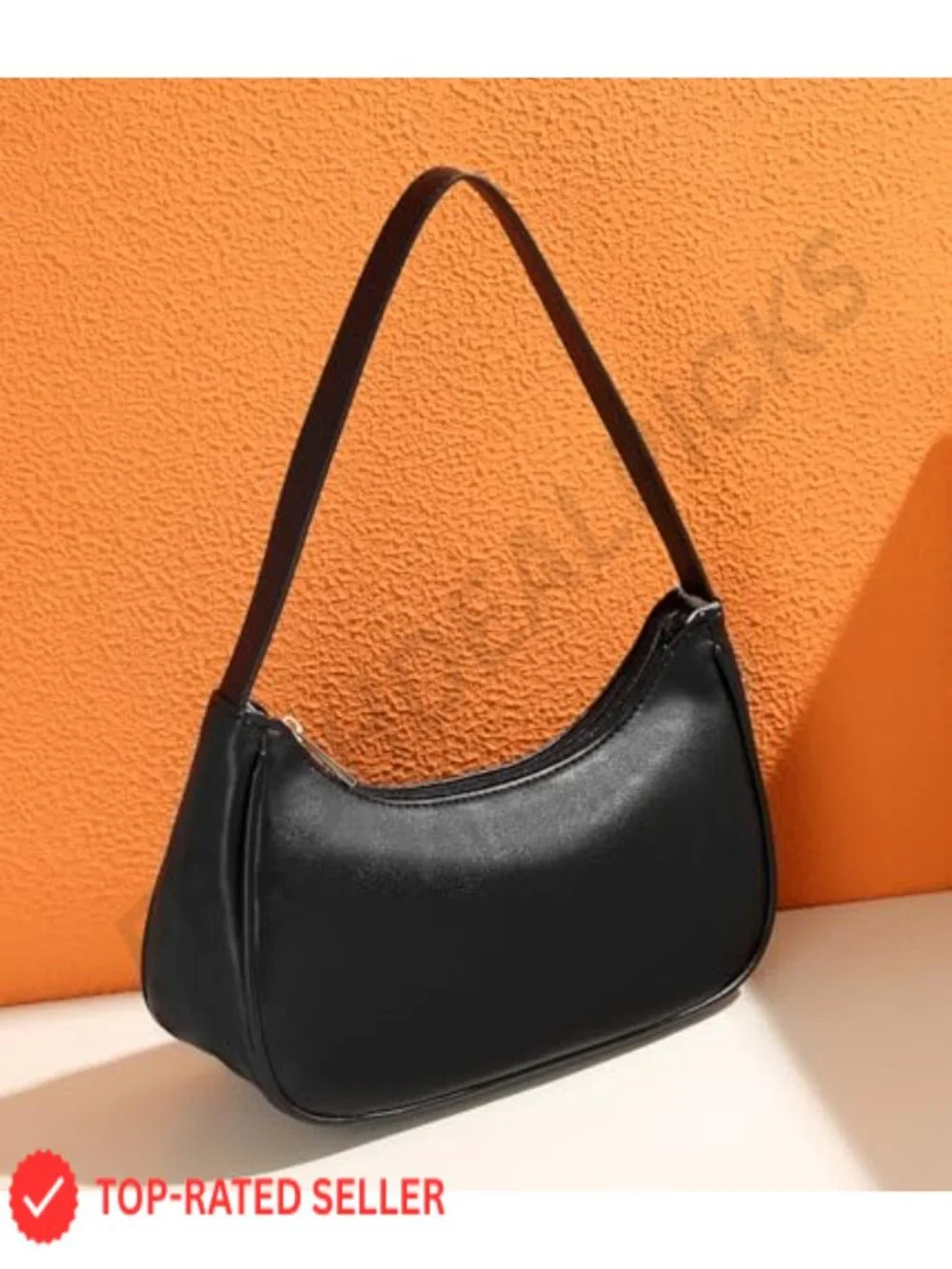 Vegan Leather Hobo Shoulder Bag with Zipper Closure Women's Retro Sling Tote